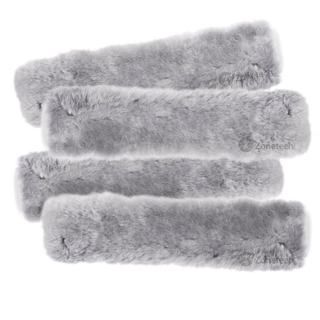 Zone Tech Car Seat Belt Comfortable Soft Shoulder Pad - 4-Pack Lush Gray