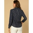 thumbnail image 5 of DARING DIVA Stand Collar Metallic Dots Stars Blouse Top 3XL Dark Blue, 5 of 6