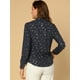 thumbnail image 5 of INSPIRE CHIC Blusa de estrellas con lunares brillantes dorados de manga larga metálica vintage para mujer Azul oscuro XL, 5 of 6