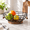 10-inch, variant on 12-inch Black Wire Fruit Basket with Wood Base for Countertop Storage