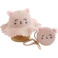 thumbnail image 1 of Conjunto de bolsa de sombrero de paja para niños y niñas (rosa), lindo sombrero de sombrilla con flores, sombrero de paja, sombrero de playa con bolsa de paja, sombrero protector solar, 1 of 5
