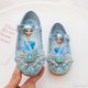 thumbnail image 1 of Disney-zapatos de fondo suave de dibujos animados para niña, zapatillas de princesa de Elsa, zapatos de cristal congelado, zapatos planos de cuero para niña con flores, 1 of 4