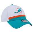 thumbnail image 3 of Men's New Era  White/Aqua Miami Dolphins Dashmark Rays 39THIRTY Flex Hat, 3 of 5