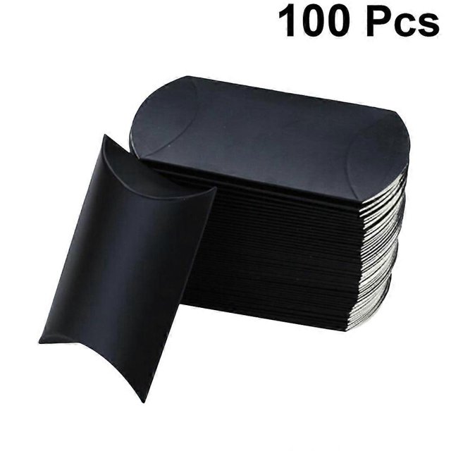 Black Kraft Paper Gift Boxes with Hemp Rope for Party Favors and Treats Storage 100 Pcs