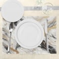 thumbnail image 3 of Ambesonne Black and White Place Mats Set of 4, Modern Marble Print, Standard Size, Pale Mustard Off White, 3 of 5