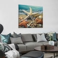 thumbnail image 2 of Fenyluxe Starfish Shells Beach Canvas Wall Art Ready to Hang Home Decor - High Definition Print Framed Artwork for Living Room, Bedroom, Bathroom - Gift Idea for Various Occasions 16x16in, 2 of 6