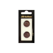Dill Buttons 18mm 2pc 2 Hole Brown