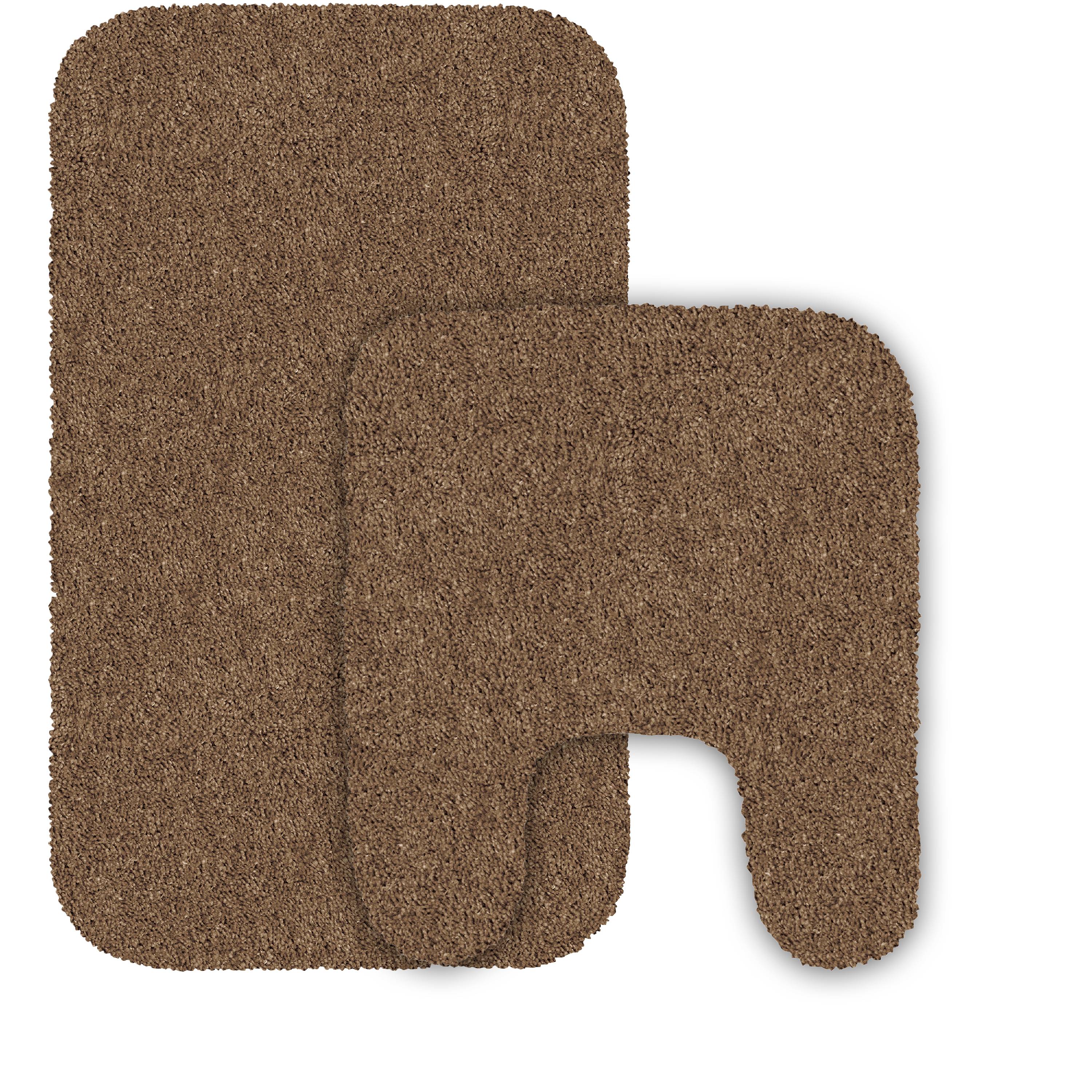2 pk. Mainstays Performance Nylon Bath Rug Set, 19.5" x 34" & 19.5 x 22" Contour, Acorn