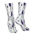 thumbnail image 7 of KLL Lavender Flowers Print Womens Crew Socks Athletic Middle Tube Long Socks Novelty Socks Gifts For Men, 7 of 7