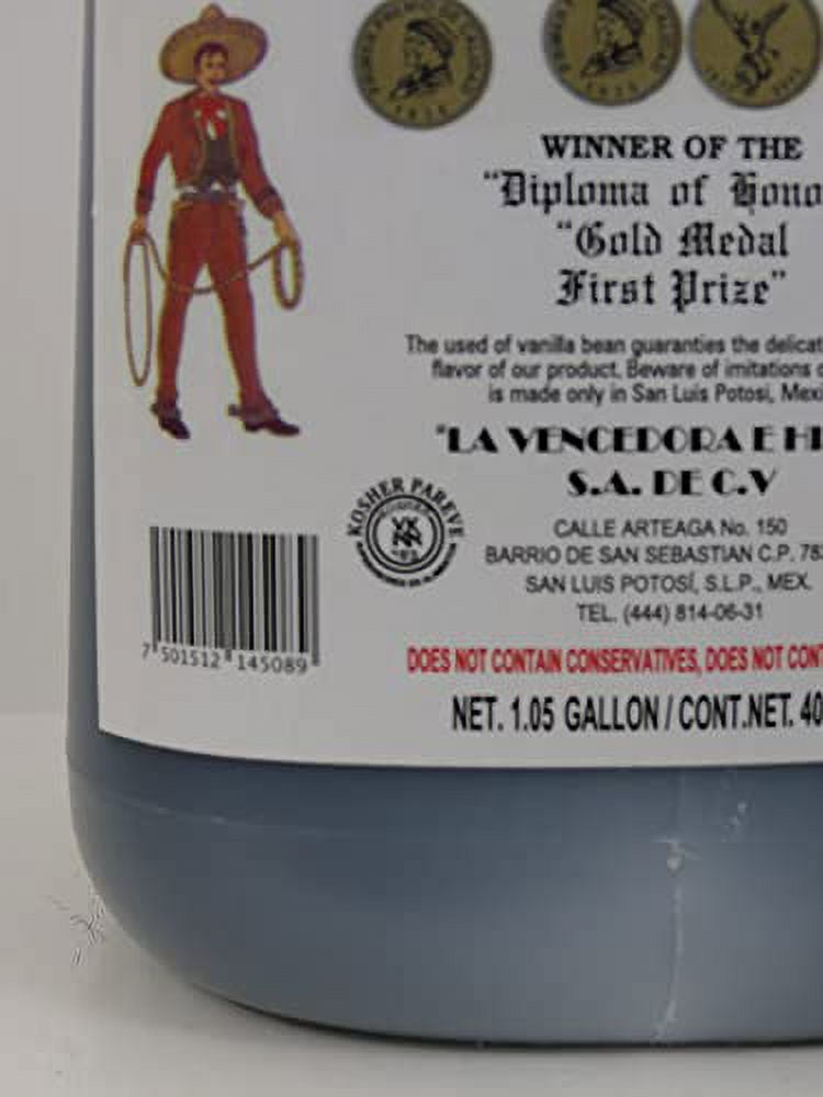 La Vencedora 1 Gallon 4 Liters Pure Mexican Vanilla Vainilla Extract From Mexico by La Vencedora
