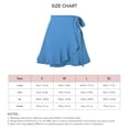 thumbnail image 7 of Short Skirt Women Ruffled High Waisted Lace Up Solid Color Casual for Party Summer Blue S, 7 of 7