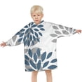 thumbnail image 3 of Purple Floral and Petal Pattern Blanket Hoodies for Kids 6-13YR Oversize Wearable Blanket Hoodies for Boys Girls Teens, 3 of 7