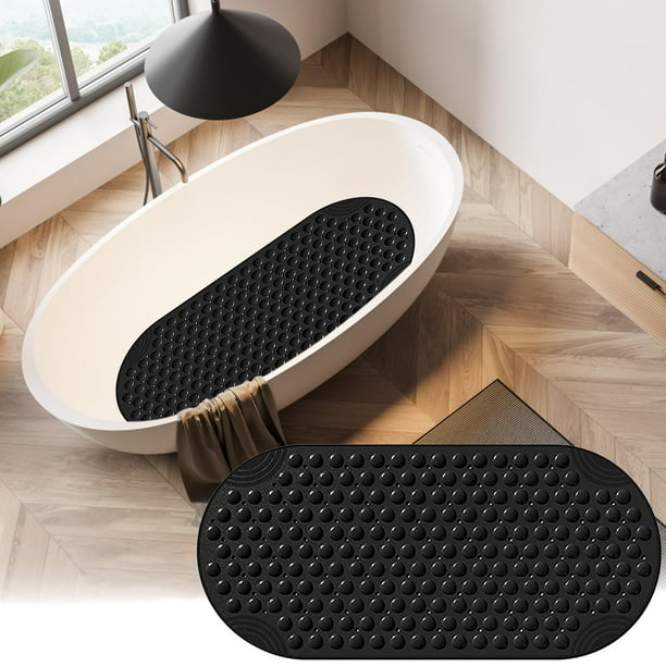 Xihbxyly Alfombrilla de Baño Larga de Pvc, Antideslizante, Extralarga y Segura, con Ventosas Resistentes, Ideal para Ducha y Bañera, Material Hipoalergénico, Lavable a Máquina, 90 X 40 Cm