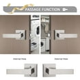 thumbnail image 4 of 3 Pack Probrico Square Door Lever Door Lock Handle Lockset Keyless Doorknobs Passage Knobs Lockset Interior Hallway Passage Closet in Satin Nickel, 4 of 9