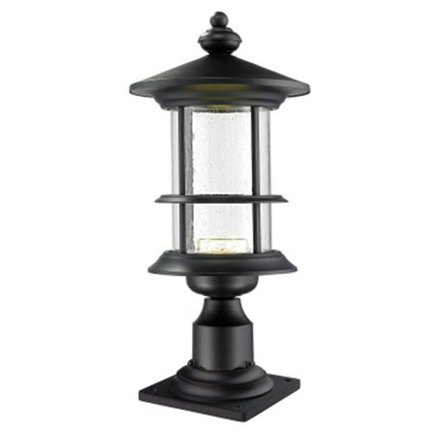 Zlite 552PHMR-533PM-BK-LED Outdoor LED Black Post Light - Clear Seedy