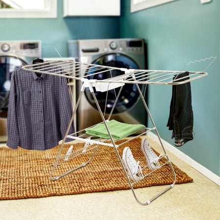 Heavy Duty Laundry Drying Rack- Chrome Steel Clothing Shelf for Indoor and Outdoor Use Best Used for Shirts Pants Towels Shoes by Everyday
