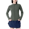 thumbnail image 2 of FNFYFH Women's Sun Protection Workout Jacket Lightweight Zip Up Yoga Jacket Cropped Athletic Slim Fit Tops, 2 of 5