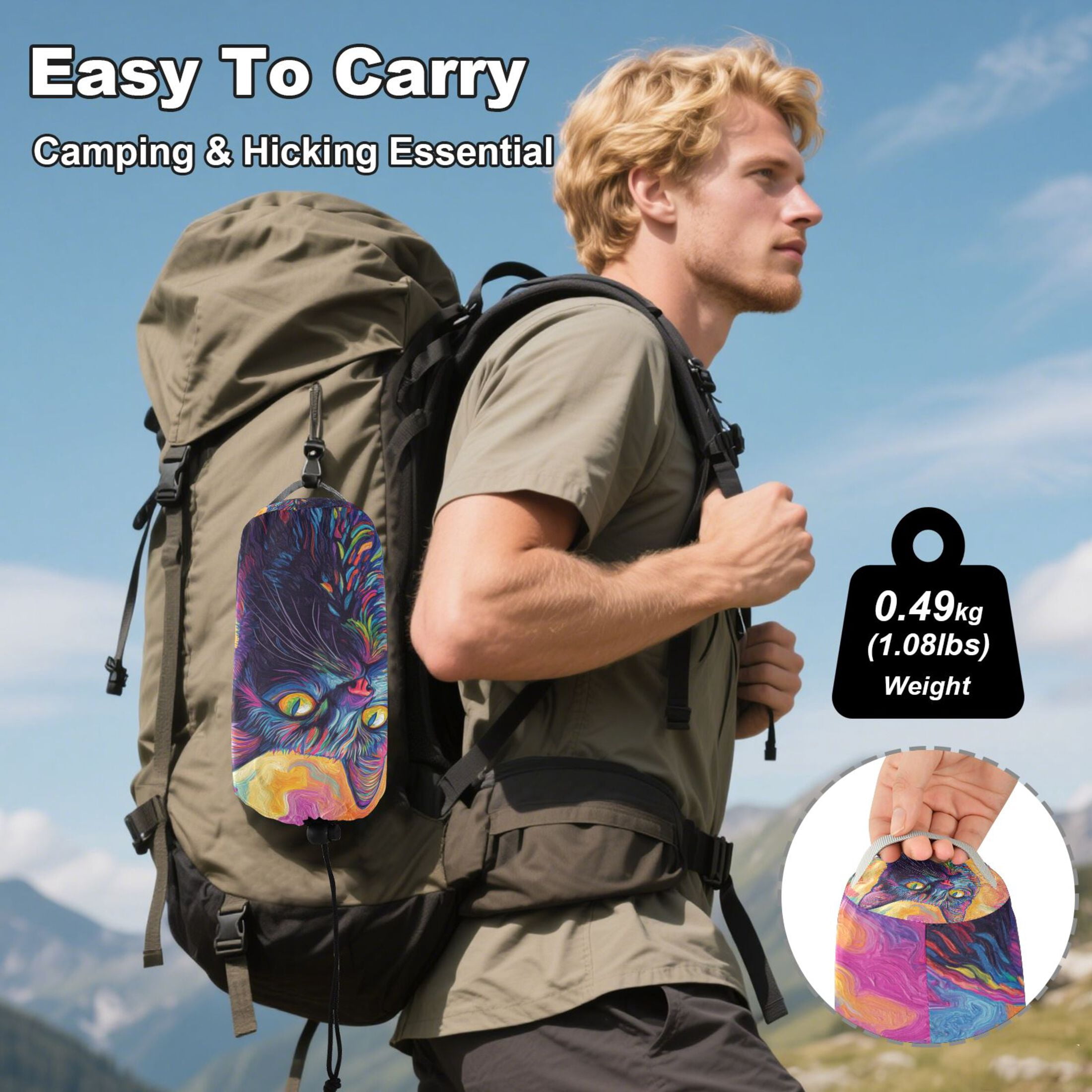 Hammock Camping Hammock Nylon Portable Hammock Travel Camping Hammock Colorful Cute Cat