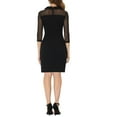 thumbnail image 3 of Vestido de panel de malla con cuello Peter Pan para mujer INSPIRE CHIC L Negro, 3 of 5