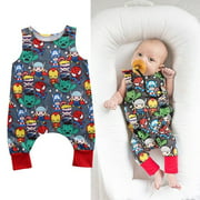 Casual Newborn Baby Boy Girls sleeveless Romper Jumpsuit Toddler Summer Clothes Outfits 0-24M
