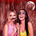 thumbnail image 4 of 2 Pack Red Foil Fringe Door Curtain Door Streamers 8' x 3' by ECC Party Supply, 4 of 7