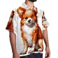thumbnail image 2 of Pixel Dog Men's Casual Printed Hawaiian Poplin Button Down Short Sleeve Beach Shirt Unisex, 2 of 6