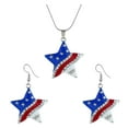 American Independence Day Flag Jewelry Heart Diamond Drop Oil Flag