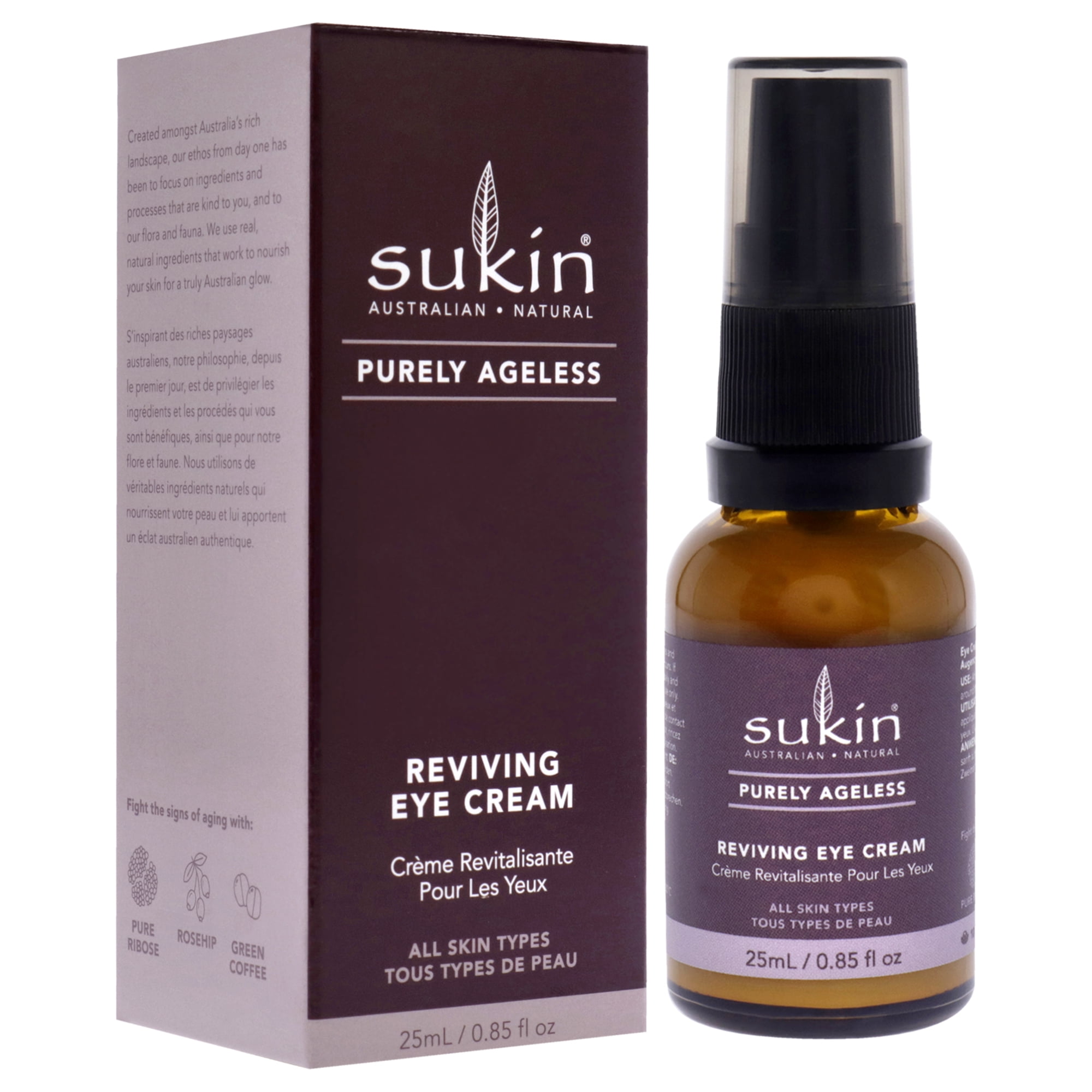 Sukin Purely Ageless Reviving Eye Cream , 0.85 oz Cream