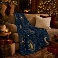 thumbnail image 3 of Mystical Celestial Pattern Gold Sun, Mystical Celestial Art Scene, Warm Flannel Blanket for Home Library and Reading Nook, Celestial Art Lovers Housewarming Gift, Fantasy Home Decor, 3 of 9