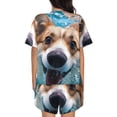 thumbnail image 6 of Balery Sea Swimming Corgi Pattern Womens Pajama Sets 2 Piece Soft Short Sleeve Top and Shorts Sleepwear Round Neck Pjs Lounge Set with Pockets-X-Large, 6 of 7