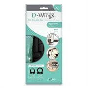 UT Wire D-Wings Nail-Free Cord Clips, 12 Small 0.38", Six Large 0.5", Black, 18/Pack