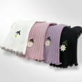 thumbnail image 2 of Cute Floral Pattern Yoga Socks for Women – Breathable Grip Ankle Socks with Ruffle Top, US Size 5-9, 2 of 6