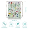 thumbnail image 5 of PIKWEEK Colorful floral print drawstring backpack for sports, camping, travel, backpack for washing, swimming, beach exercise, available in two sizes 13.7*19.6 in, 5 of 7
