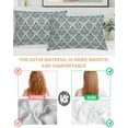 thumbnail image 4 of Hokiten King Size Pillow Cases Set of 2, Pillow Covers for Bed, Boho Floral Satin Pillowcases with Zipper for Hair/Skin, Pillow Protector Cover, Retro Teal Blue Flower Vintage 20x36 Inches, 4 of 6
