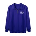 thumbnail image 4 of QAFOPEH Women I'M So Freaking Cold Lapel Collar Zipper Long Sleeve Sweatshirt, 4 of 8