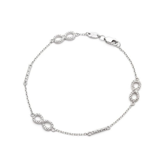 Nina Valenti Diamond Silver Infinity Bracelet