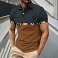 thumbnail image 5 of Men's Color Block Bull Skull Print Polo Shirt Short Sleeve Patterned Cuff Turndown Collar Shirts Slim Fit Casual Fashion Top, 5 of 5