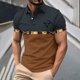 thumbnail image 1 of Blusa y camisa de manga corta con cuello vuelto para hombre, blusa de manga larga con solapa y botones estampados, blusa de poliéster para hombre, 1 of 5