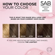 L'Oreal Paris Excellence Creme Permanent Hair Color, Triple Care, 5AB Mocha Ashe Brown, 1 kit