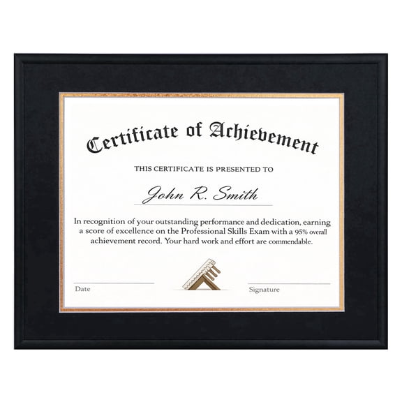 KUXERLA 8.5x11 Diploma Frame,11x14 Picture Frame with Black Mat for 8.5 by 11 Certificate,Black