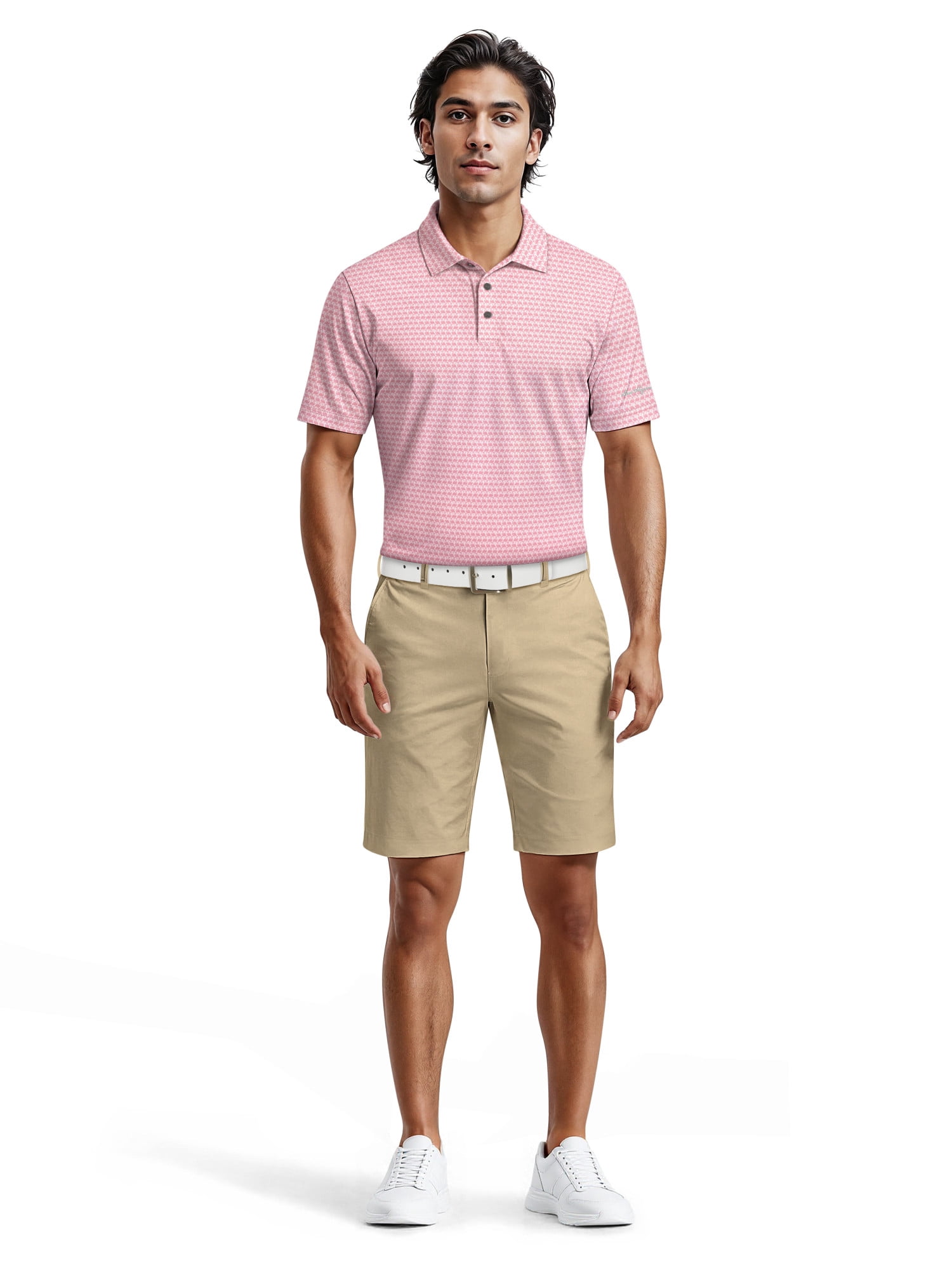 Ben Hogan Men's & Big Men's Performance Flamingo Printed Short Sleeve Polo Shirt, up to 5XL