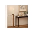 thumbnail image 3 of Wooden Spiral Floor Candle Holder for Home Decor - Tall Decorative Pillar Candlestick for Living Room Decor or Entryway Accent - Stylish Candle Stick Stand for Centerpiece Table Display - 36", Brown, 3 of 11