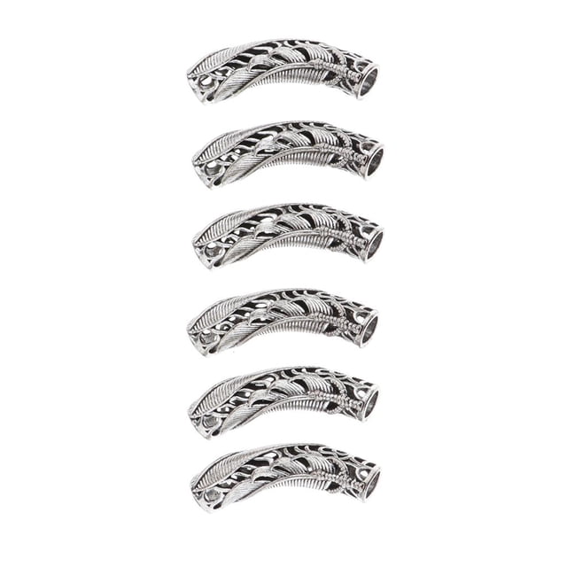 de Tubo Curvo de Aleación Hueca de 4 / 6x para de Brazalete de DIY - 6 PC 4.8cm-2 Gloria Cuentas de tubo curvo de aleación