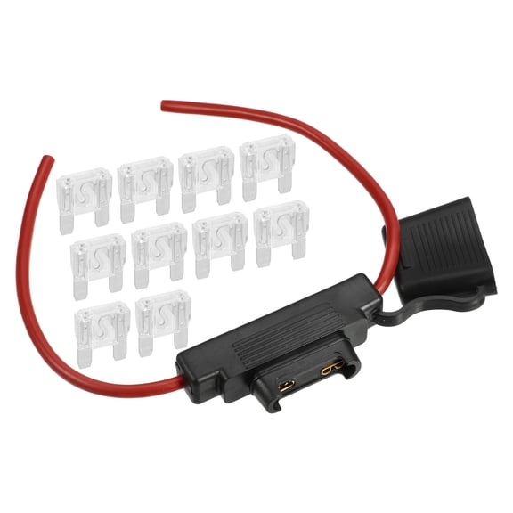 Unique Bargains 1 Set 80A Maximum Blade Style Fuse 10AWG Fuse Holder 10 Gauge Fuse Holder Blade Style Inline Fuse Holder