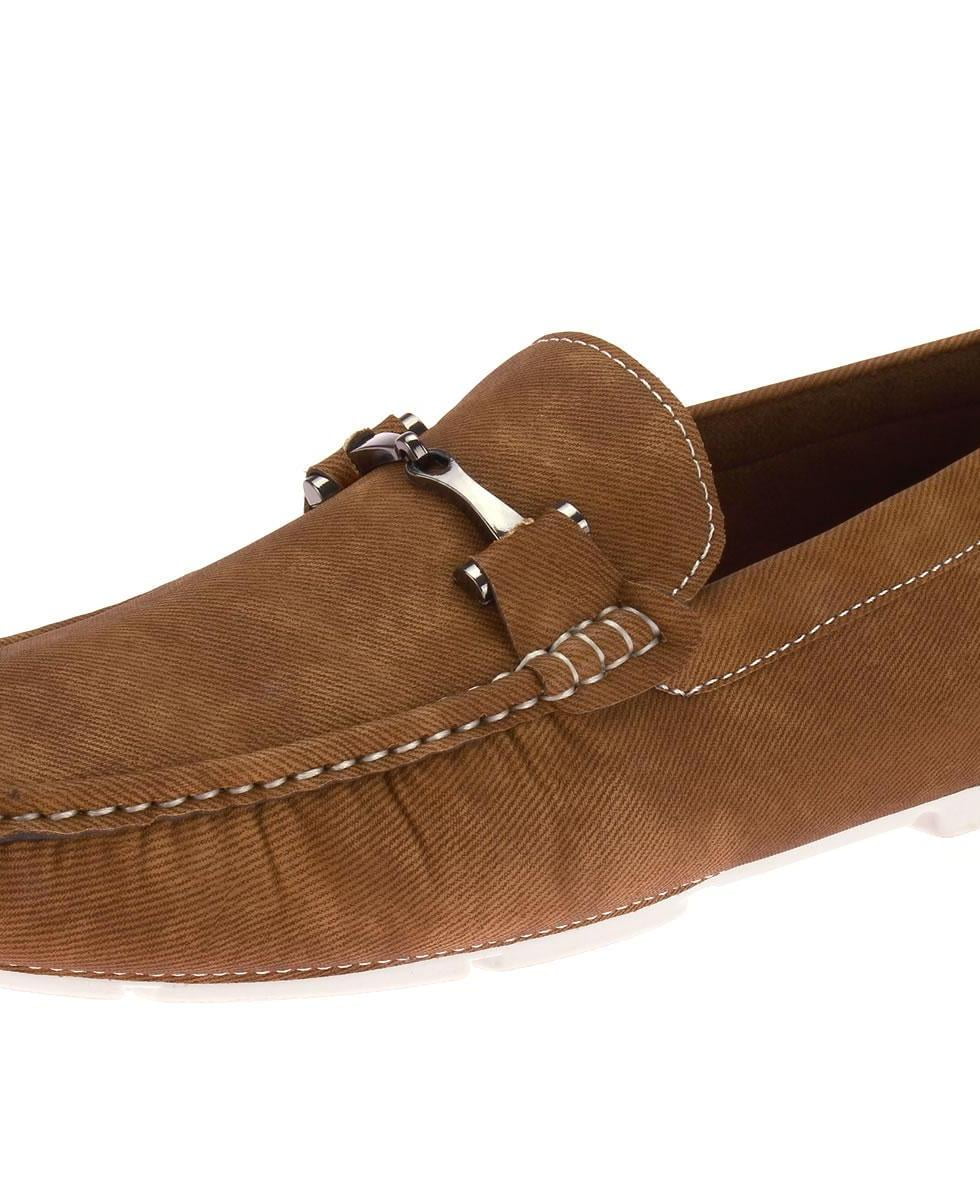 Mens Moccasin Camel Faux Leather Monaco Driving Shoe - Walmart.com