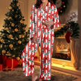 thumbnail image 2 of Women Christmas Pajamas Silk Pijamas Women Set Long Sleeve Button Down Pjs with Pajamas Pants Christmas Womens Pajama Set, 2 of 5
