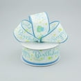thumbnail image 2 of 1.5" Wide Expressions Happy Birthday Satin Wired Ribbon White, Lime, Turquoise 10 Yards, 2 of 2