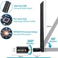thumbnail image 5 of EIMELI USB WiFi Adapter 1200Mbps Techkey USB 3.0 WiFi 802.11 ac Wireless Network Adapter with Dual Band 2.42GHz/300Mbps 5.8GHz/866Mbps 5dBi High Gain Antenna for Desktop Windows XP/Vista / 7-10 Mac, 5 of 9