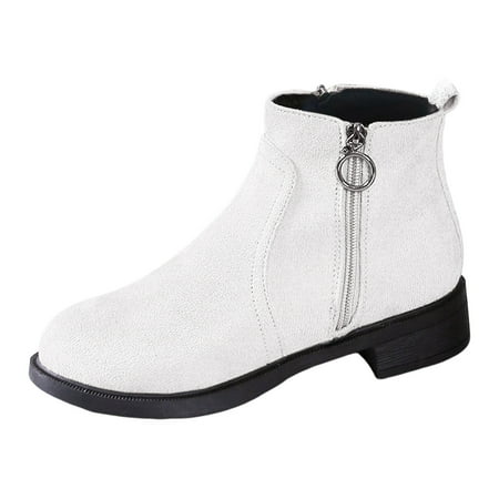 

Cowgirl Boots Cowboy Boots for Women Ladies Casual Solid Color Suede Round Toe Metal Round Buckle Zipper Large Size Heel Short Ankle Boots Short Boots Ladies Fahion Dress Tall Boots