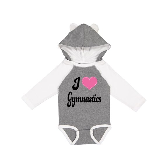 Inktastic I Love Gymnastics Girls Long Sleeve Baby Bodysuit